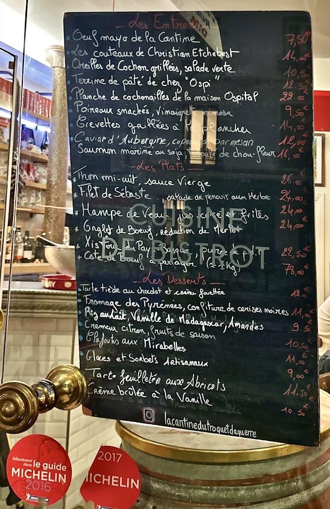 Restaurant La Cantine du Troquet Daguerre - Menu Image 1